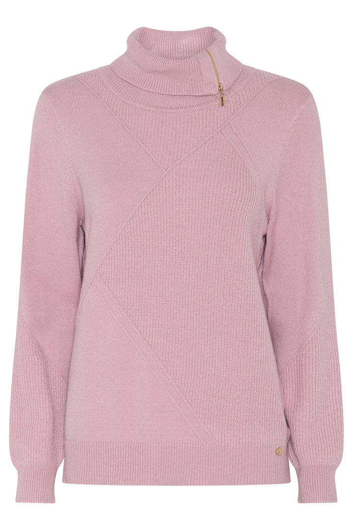 Micha Pink Zip Neck Roll-Neck Jumper 183-129 4970