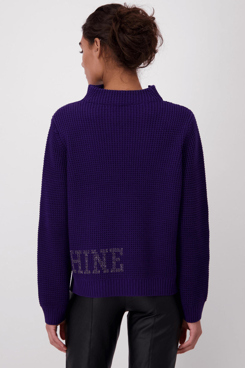 Monari 807279 Purple Pineapple Knit Jumper - Experience Boutique