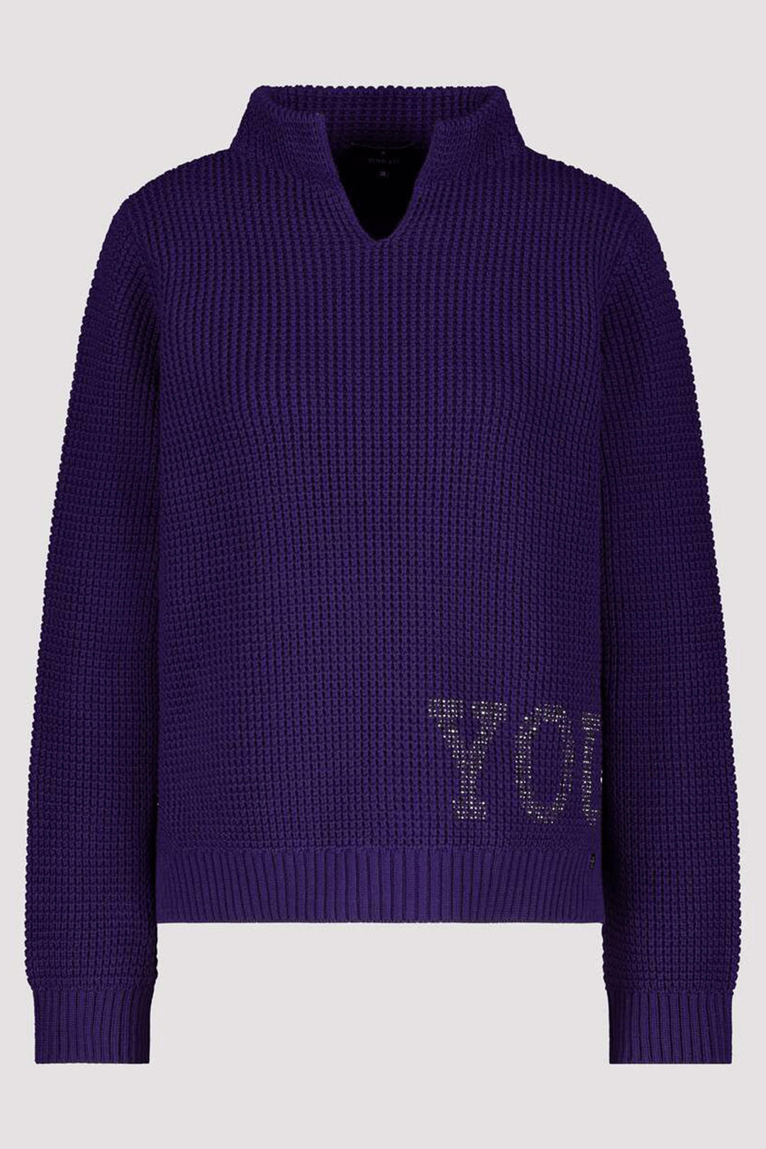 Monari 807279 Purple Pineapple Knit Jumper - Experience Boutique