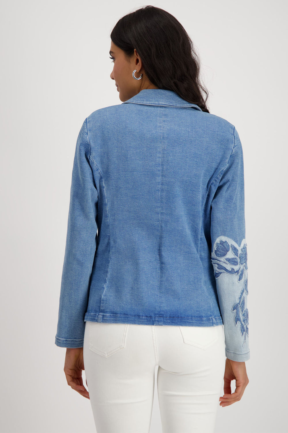 Monari Blue Denim 2 Tone Blazer Jacket 409495 - Experience Boutique