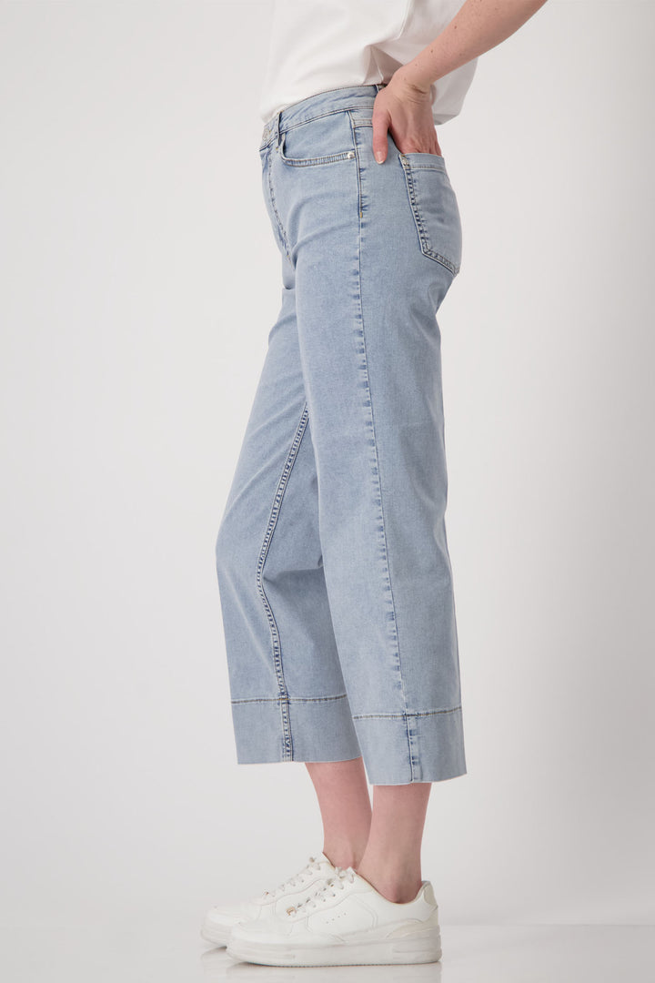 Monari Blue Denim Cropped Jeans 409496 - Experience Boutique