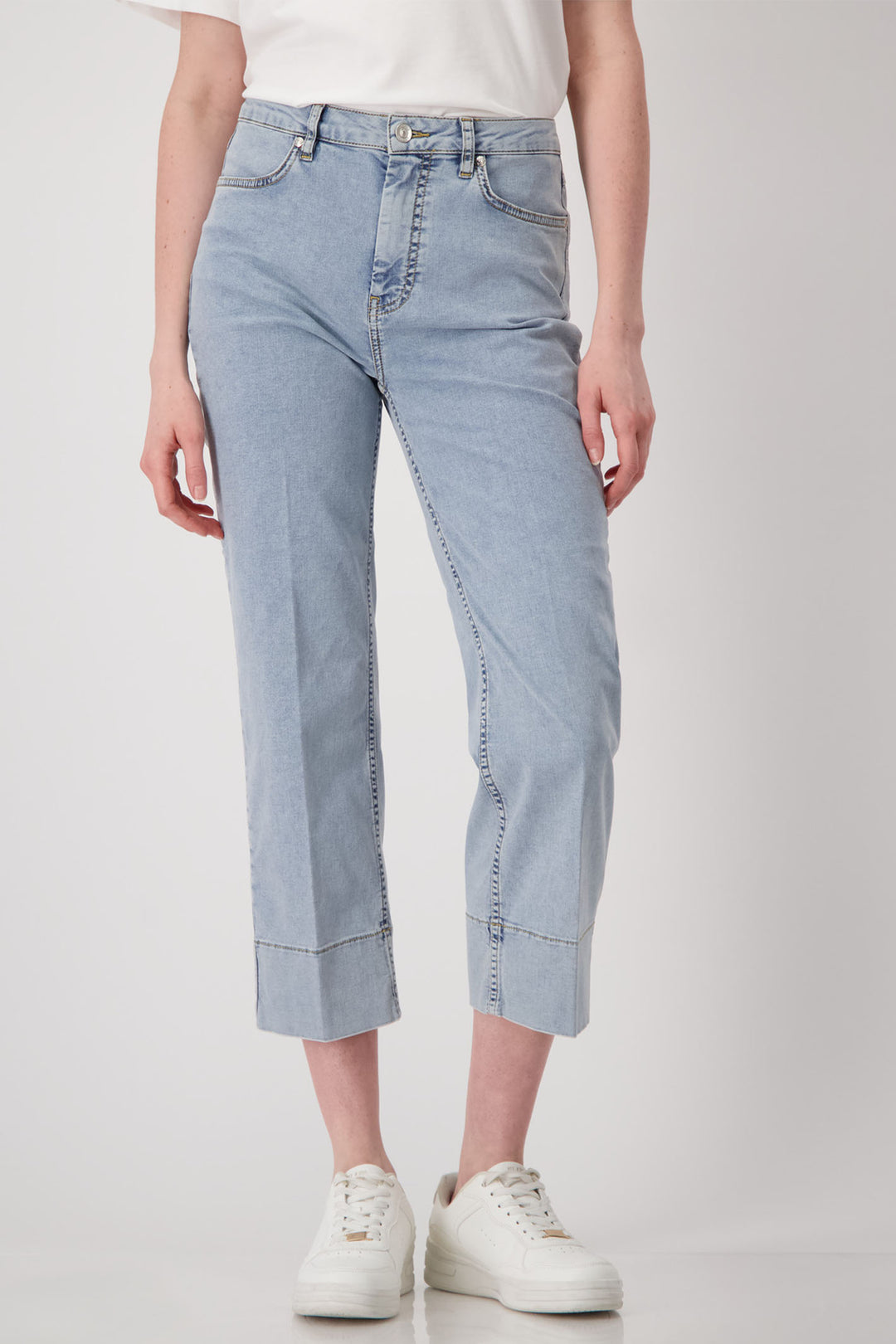 Monari Blue Denim Cropped Jeans 409496 - Experience Boutique