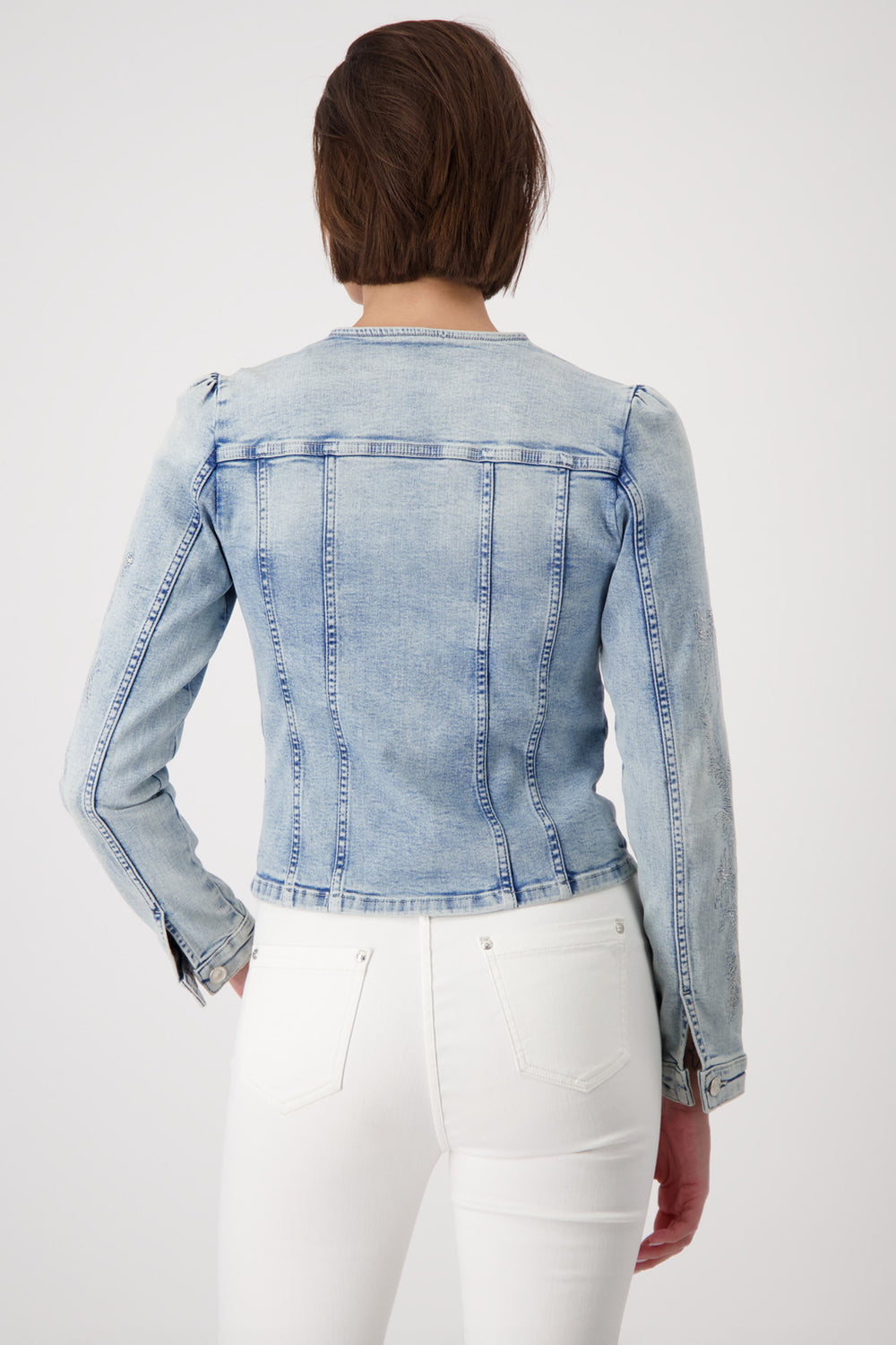 Monari Blue Denim Zip Front Jeans Jacket 409401 - Experience Boutique