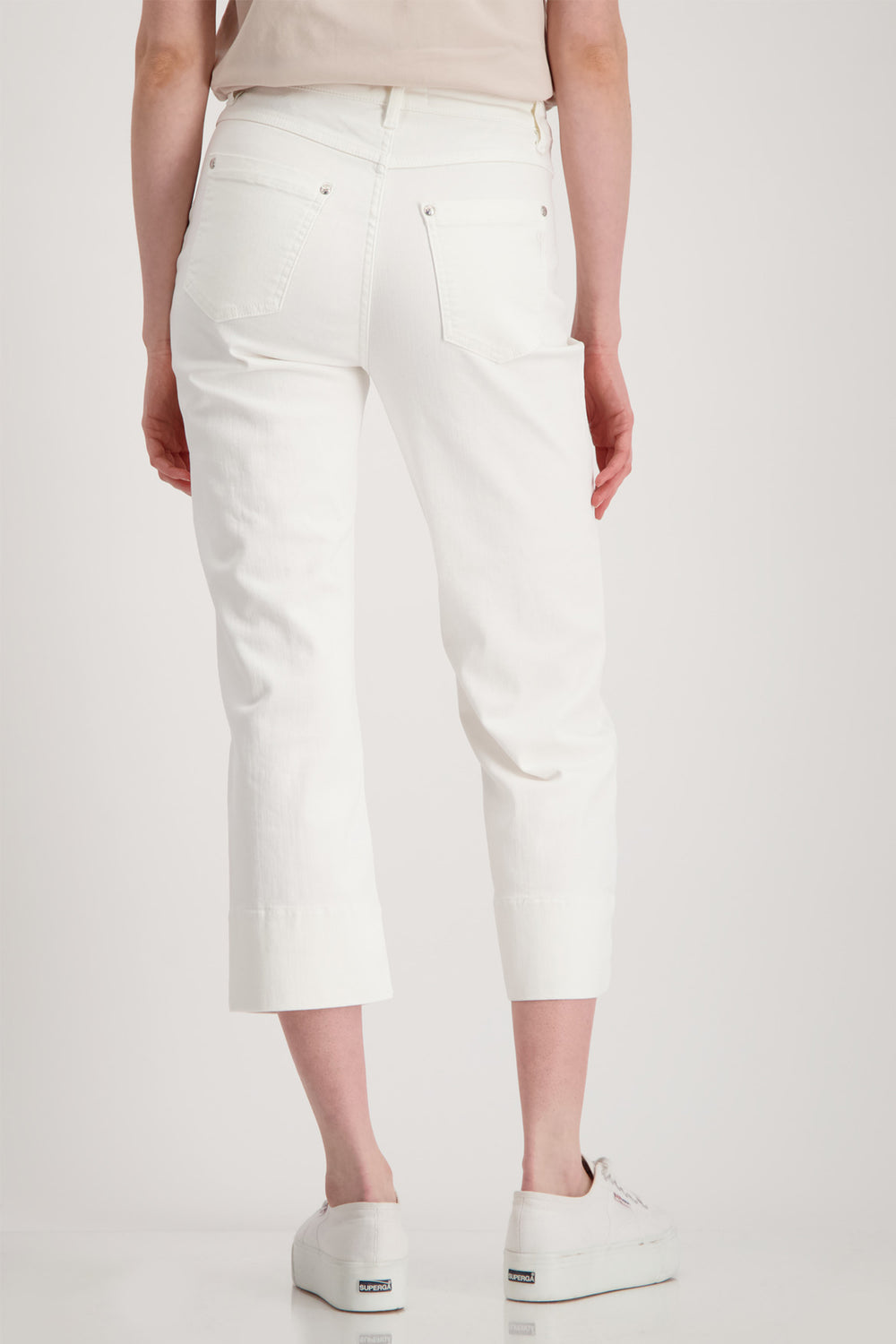 Monari Off White Denim Cullotte Trousers 409066 - Experience Boutique