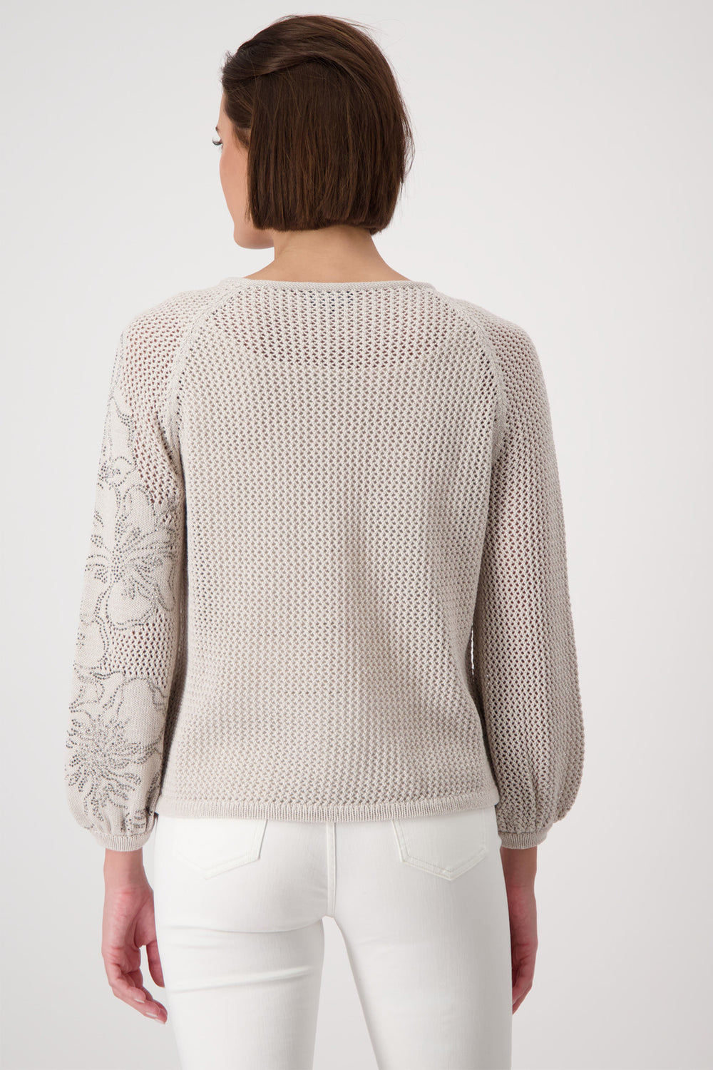 Monari Warm Sand Embellished Jumper 409265 - Experience Boutique