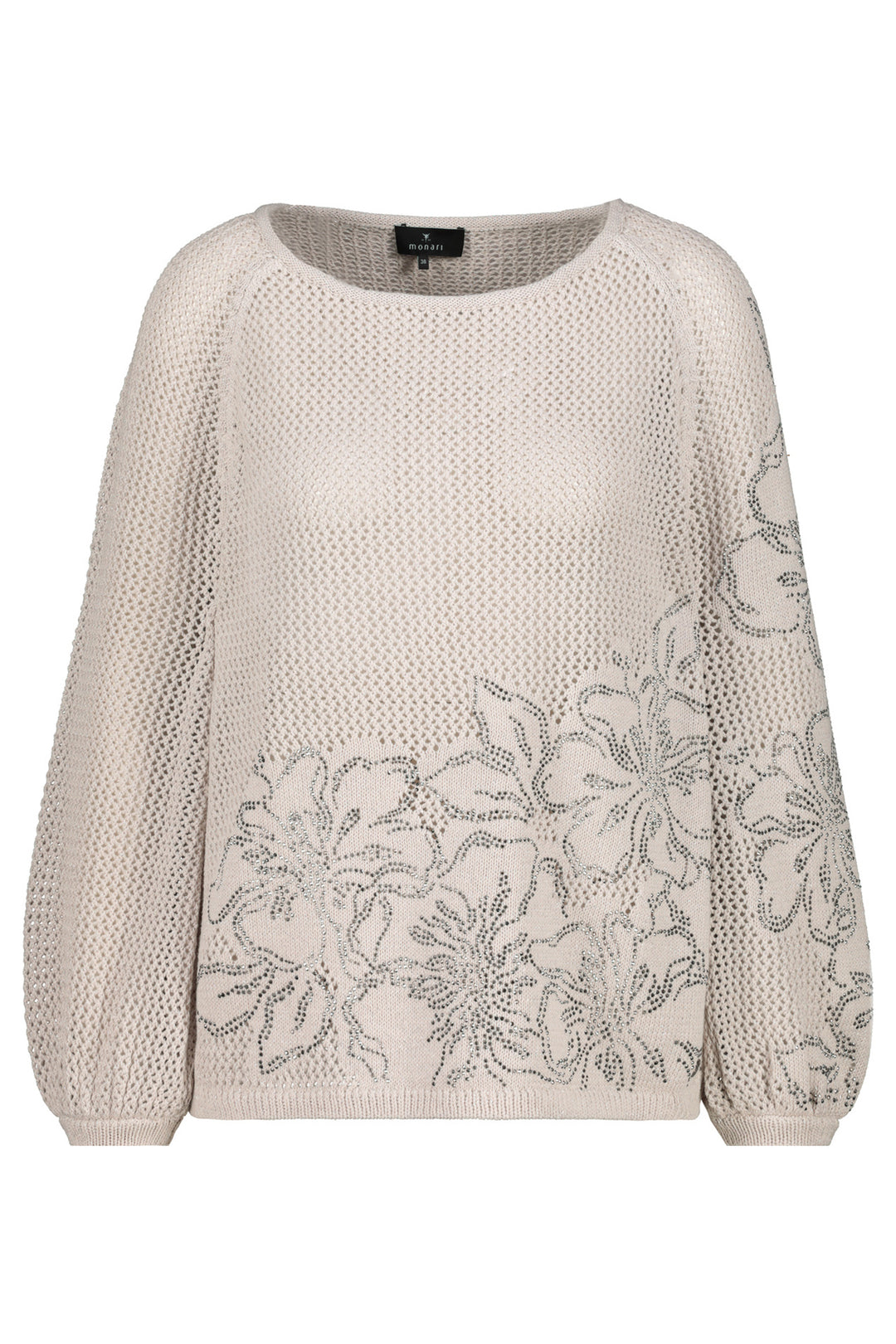Monari Warm Sand Embellished Jumper 409265 - Experience Boutique
