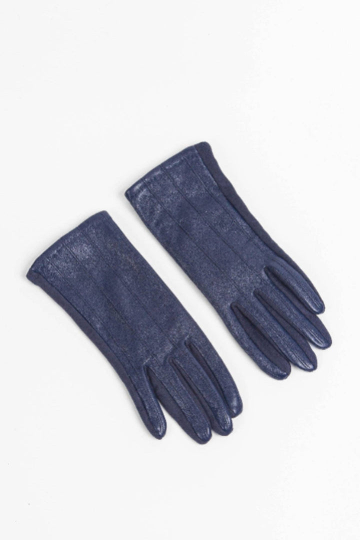 Navy Vertical Stitch Touch Screen Gloves