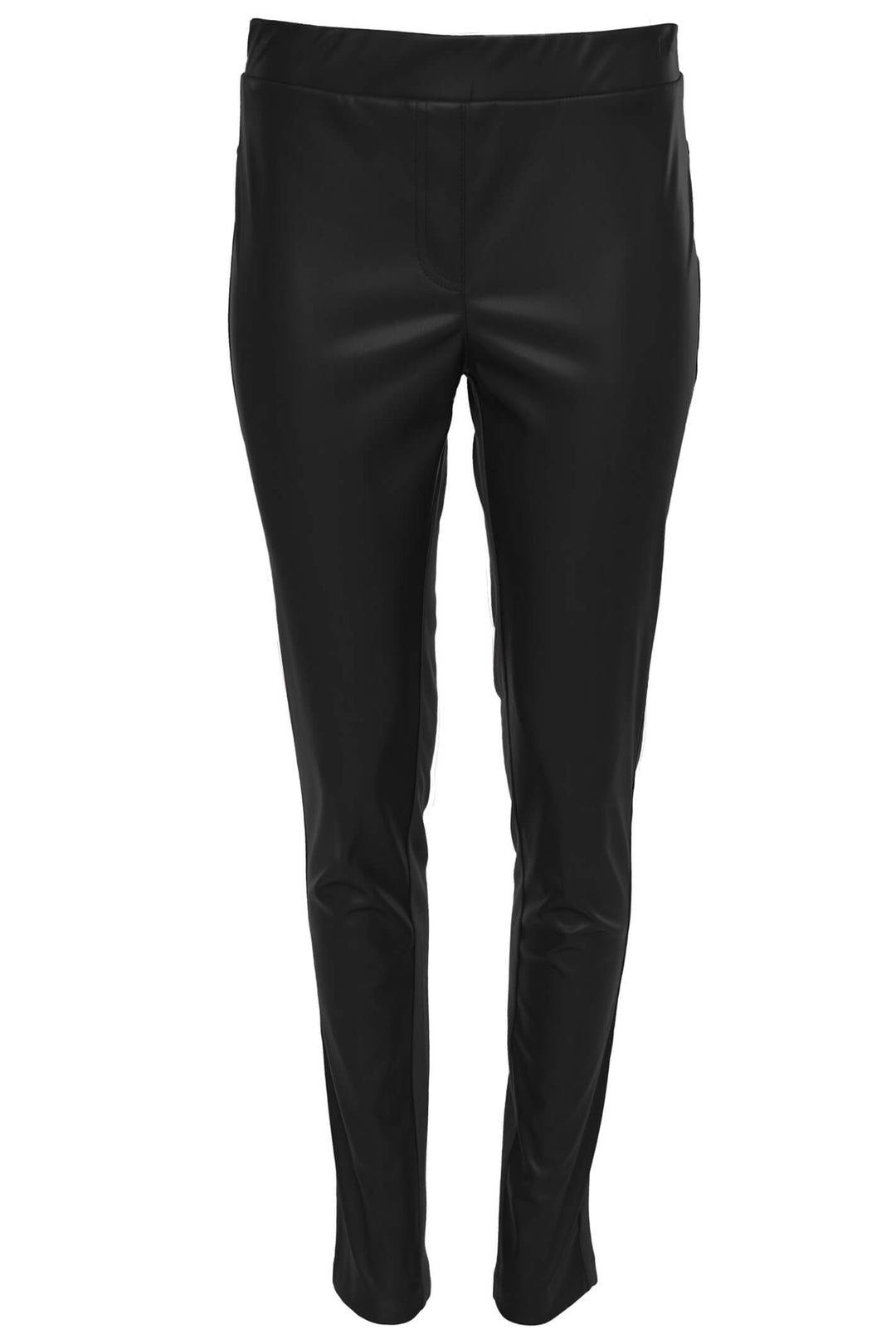 Naya NAW23 104 Black Faux Leather Jersey Legging Trousers - Experience Boutique