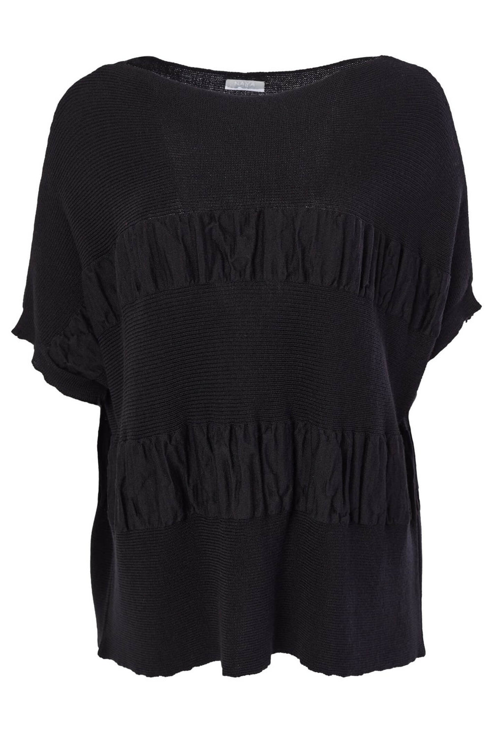 Naya NAW23 208 Black Knitted Short Sleeve Jumper - Experience Boutique