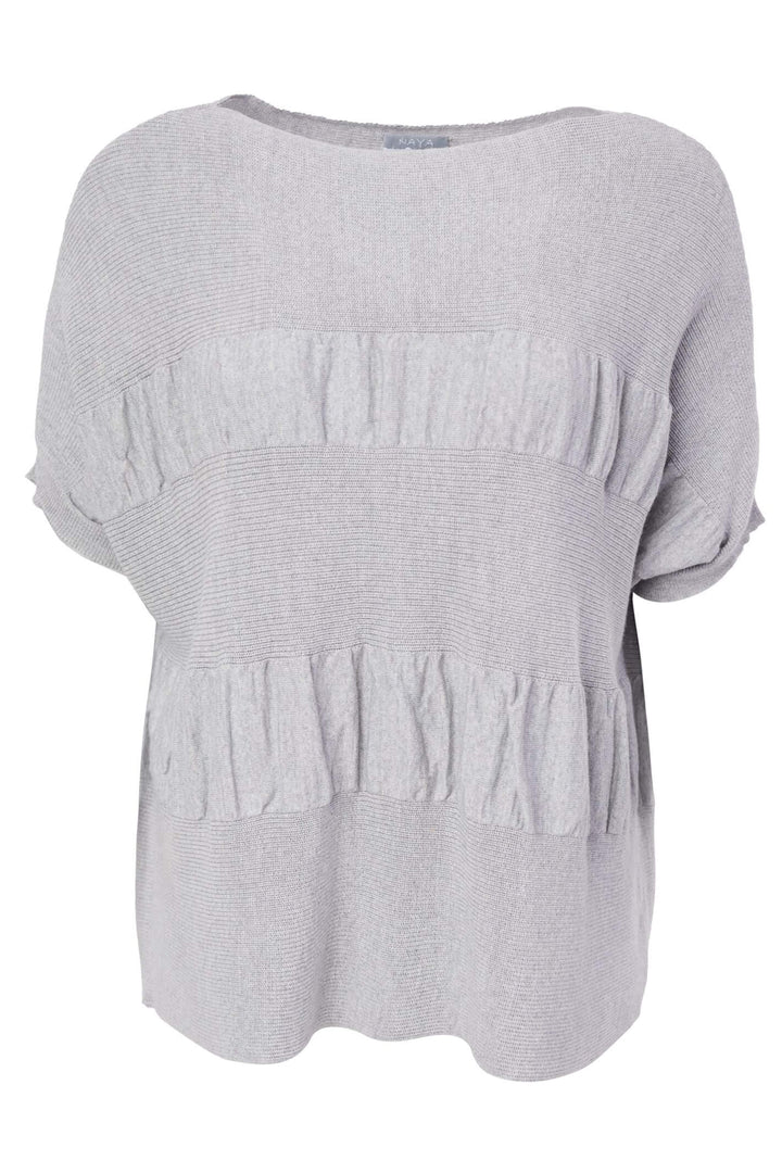 Naya NAW23 208 Silver Grey Knitted Short Sleeve Jumper - Experience Boutique