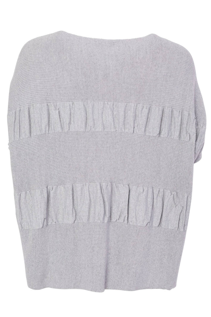 Naya NAW23 208 Silver Grey Knitted Short Sleeve Jumper - Experience Boutique