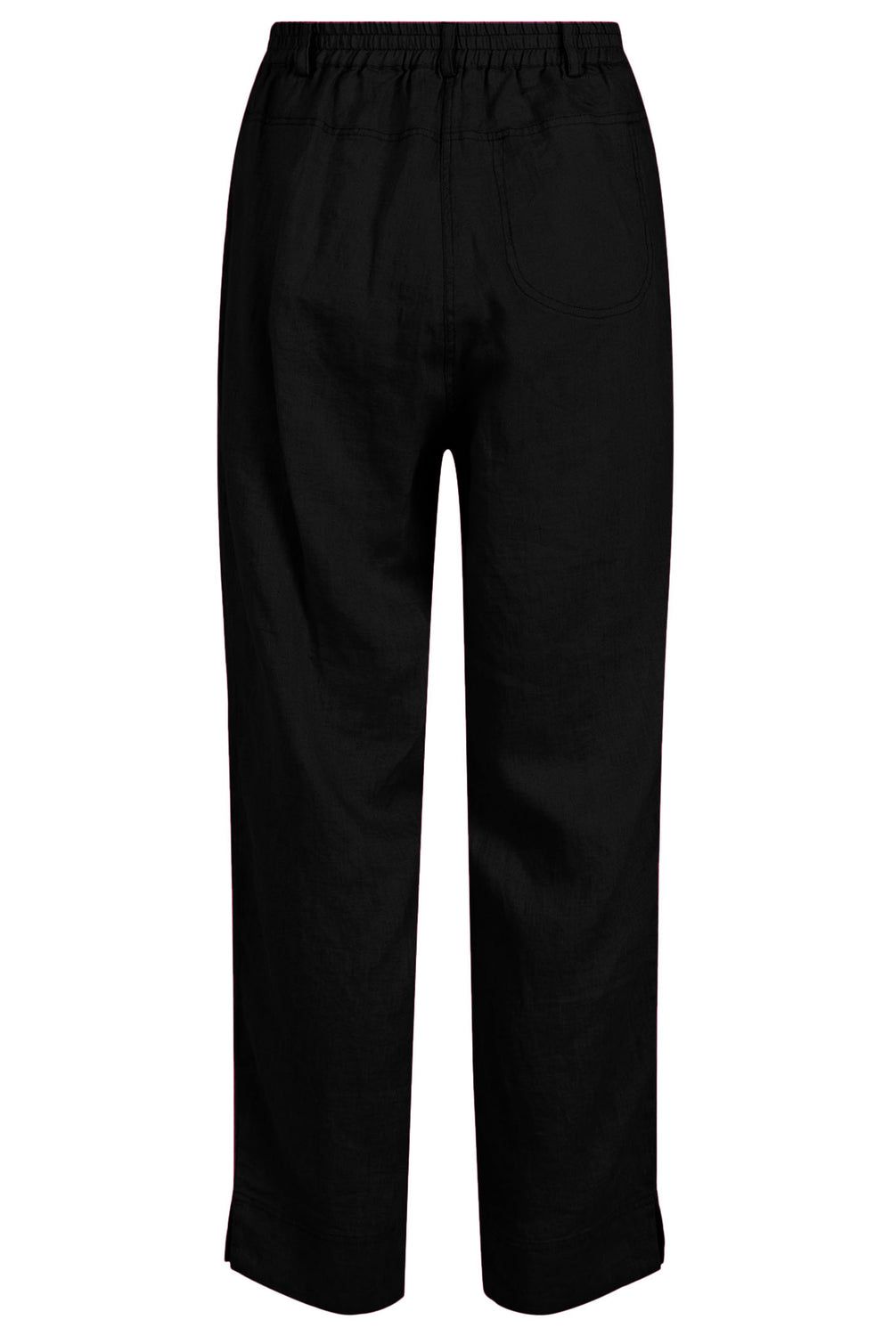 Noen 81370 90 Black Flax Linen Wide Leg Trousers - Experience Boutique