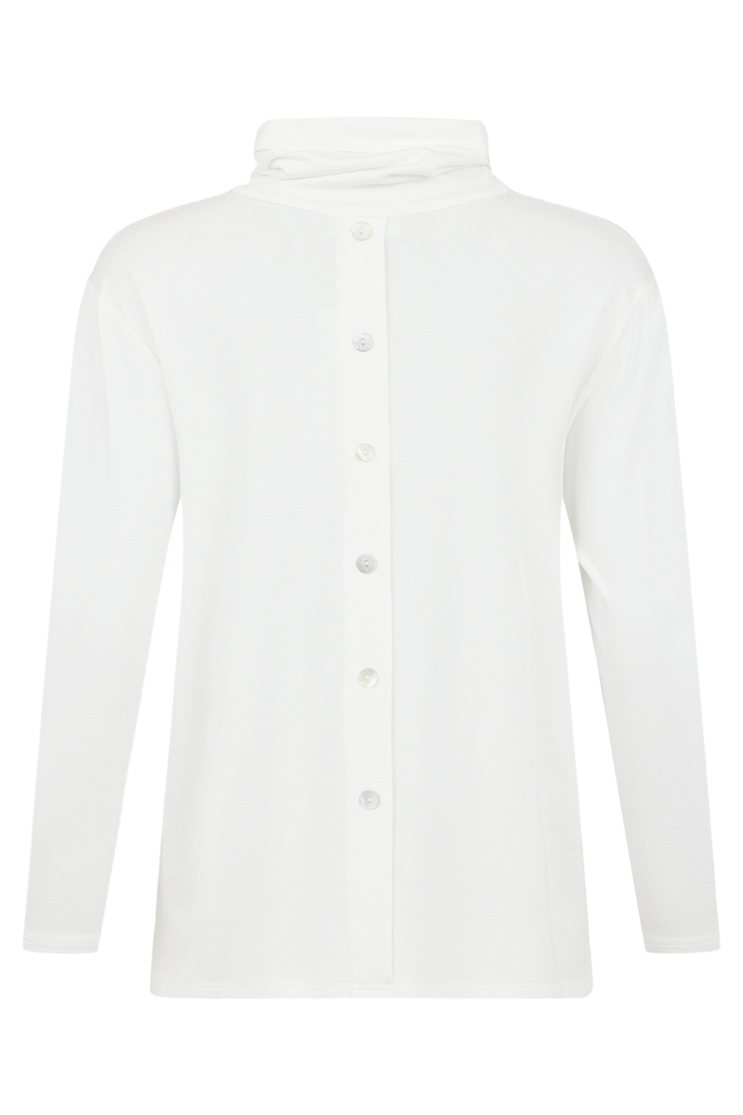 Noen 83678 Off White Button Back Polo Top