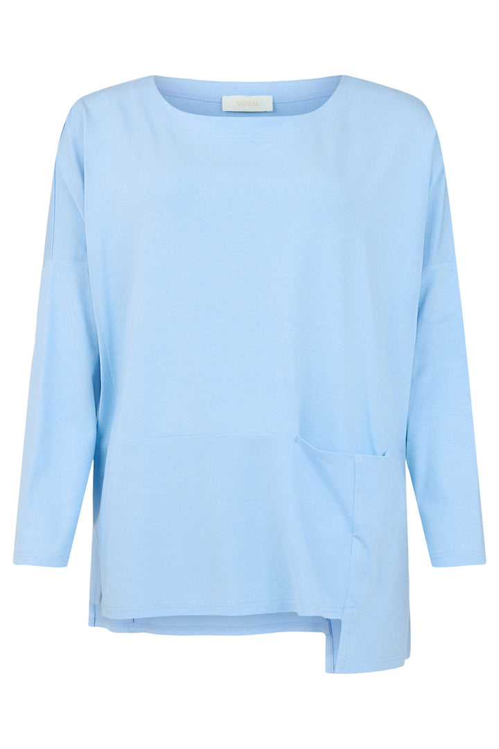 Noen 83754 610 Light Blue Stepped Hem T-Shirt
