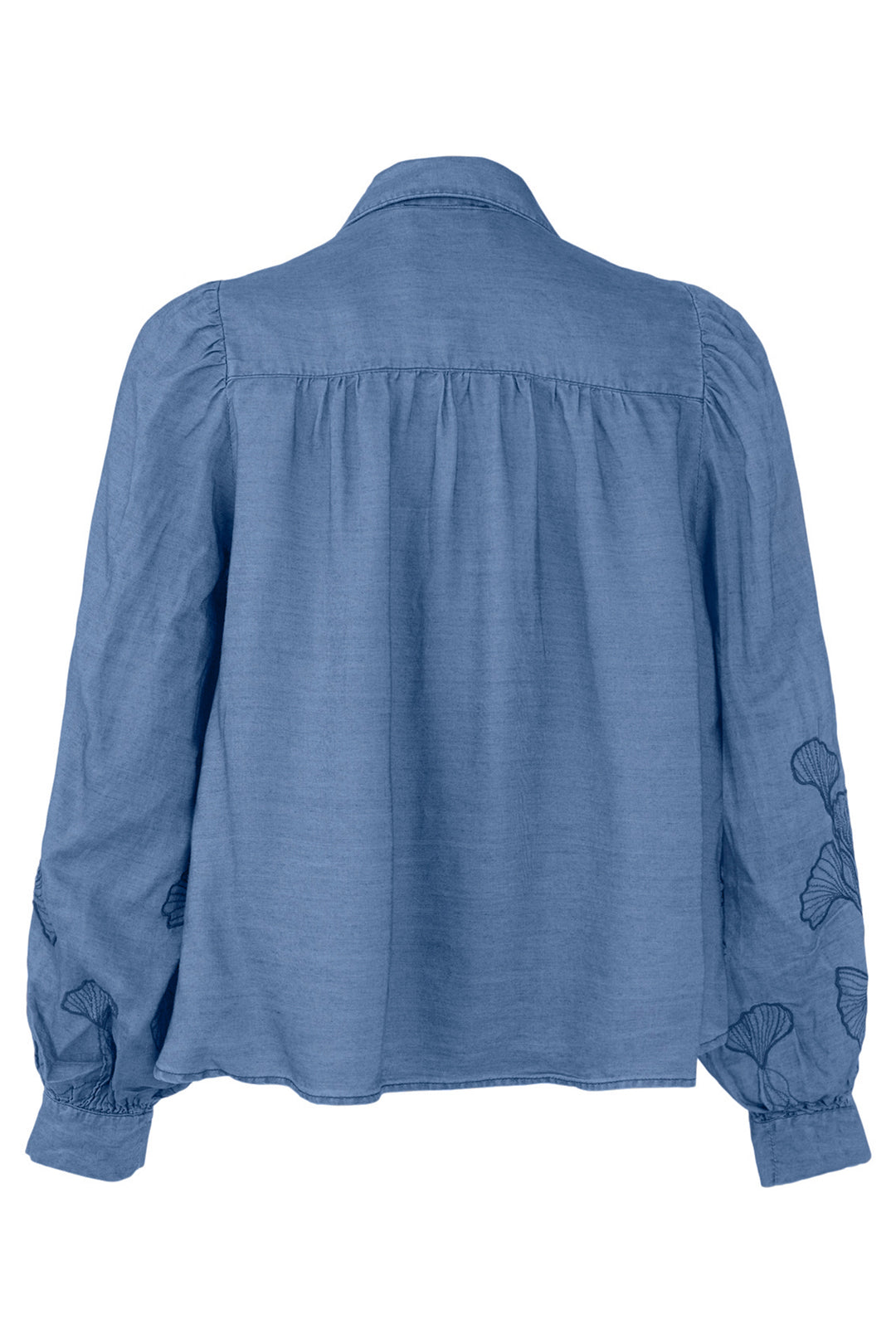 Noen 86274 62 Sea Blue Embroidered Denim Shirt