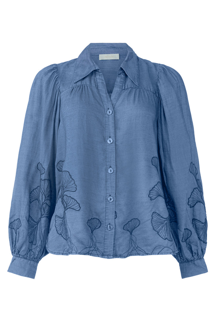 Noen 86274 62 Sea Blue Embroidered Denim Shirt