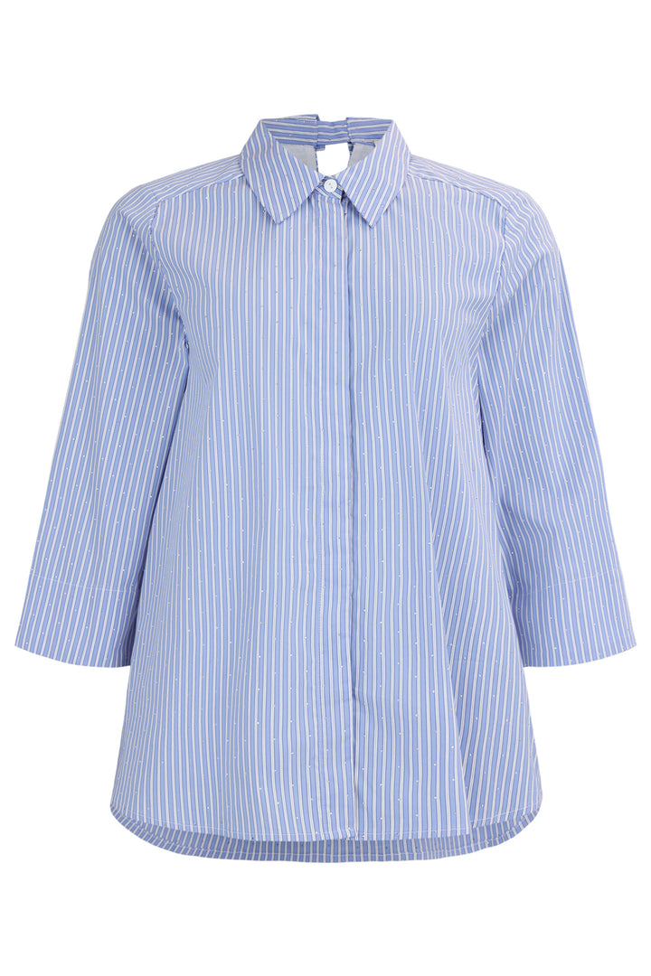Noen 86288 60 Rhinestone Blue Pinstripe Shirt