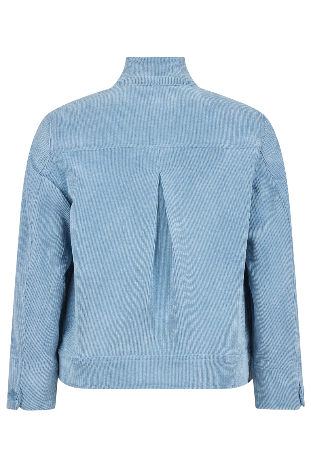 Blue ribbed sweater on a white background
