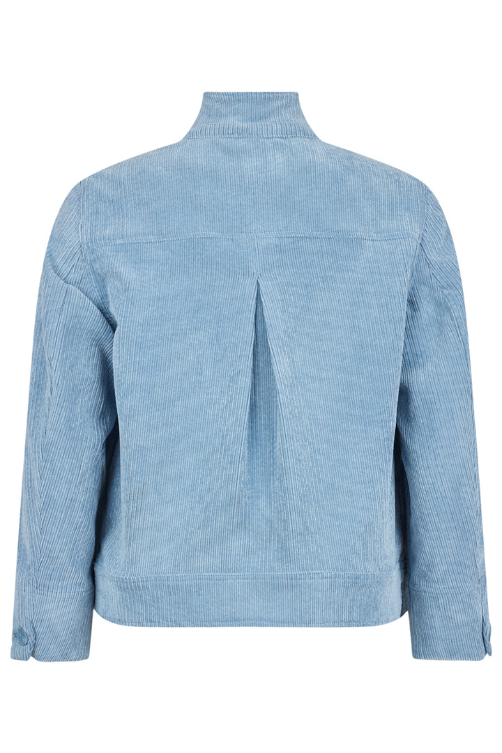 Blue ribbed sweater on a white background