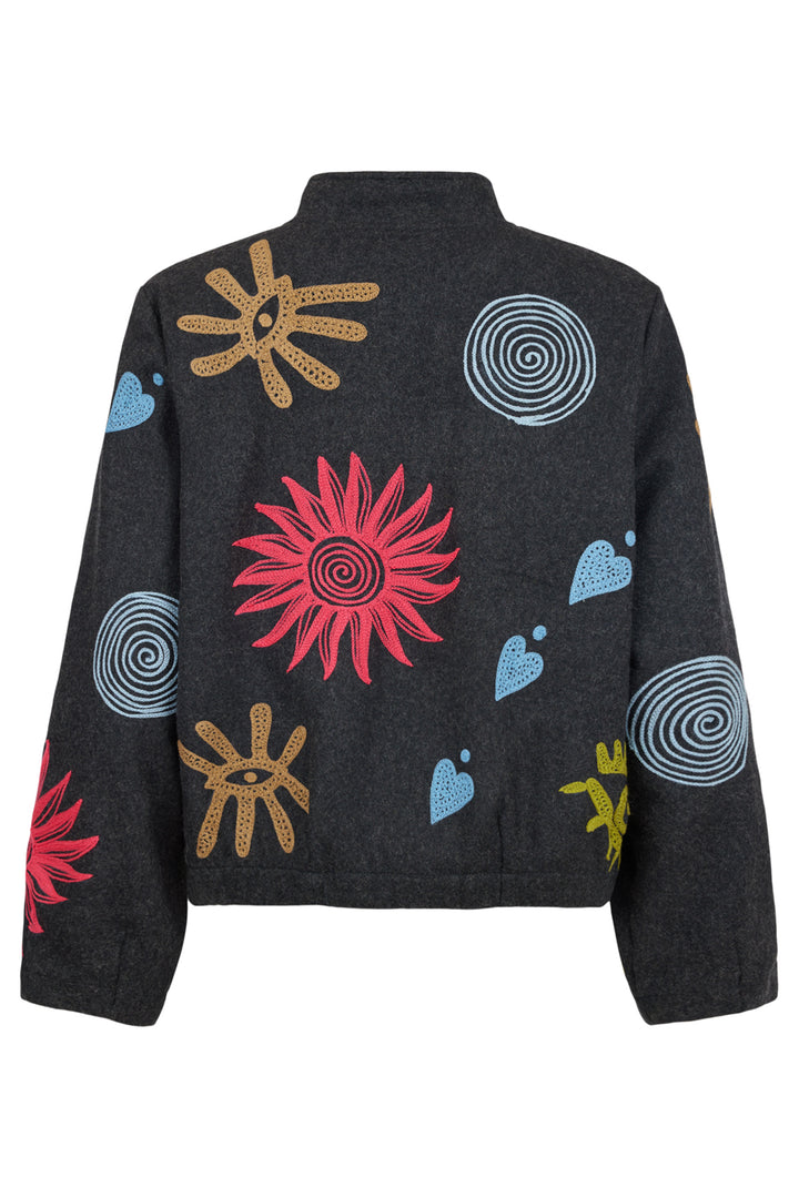 Noen 87155 Grey Wool Embroidered Jacket