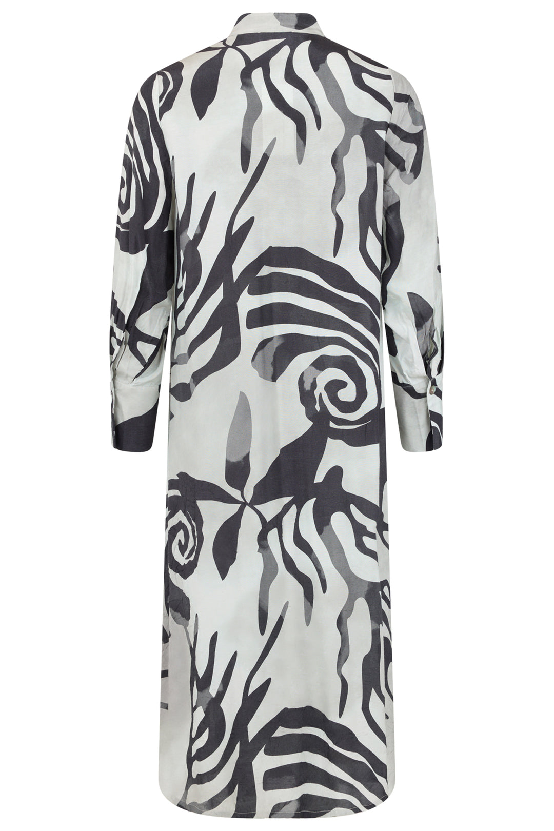 Noen 88621 90 Black Abstract Leaf Print Dress
