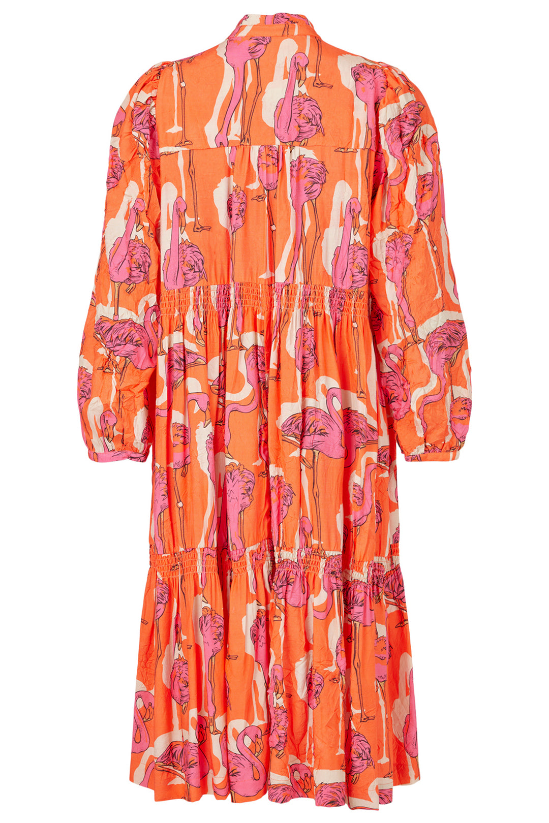 Noen Shirt Dress Orange Flamingo Print 88553 81220 33 - Experience Boutique