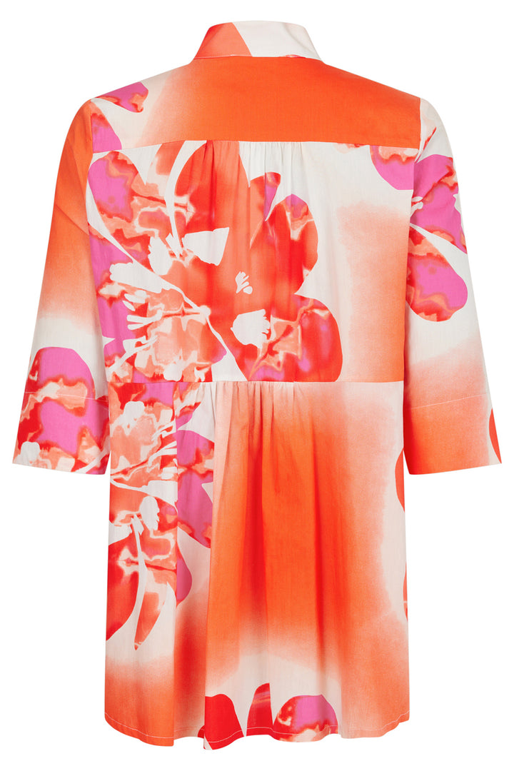 Noen Shirt Floral Print Orange Pink 86223 81227 33