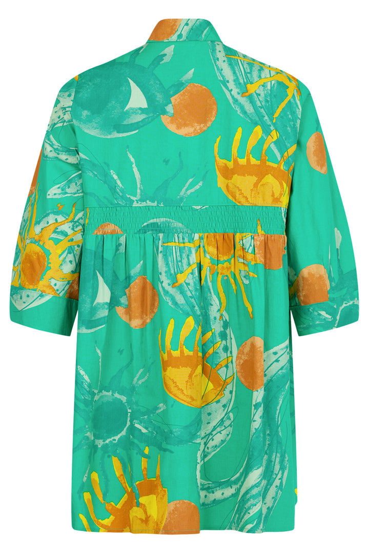 Noen Long Shirt Green Sunshine Print 86217 81219 84 - Experience Boutique