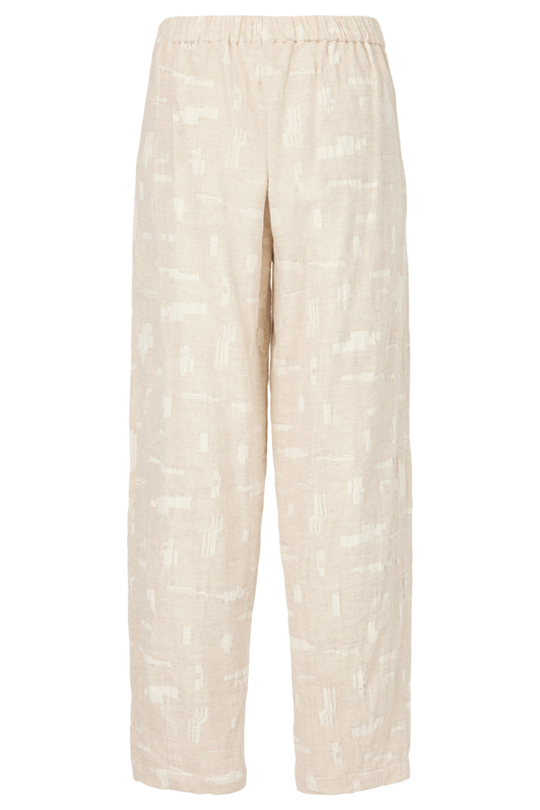 Noen Trousers Beige Textured Pattern Wide Leg 81413 81218 13