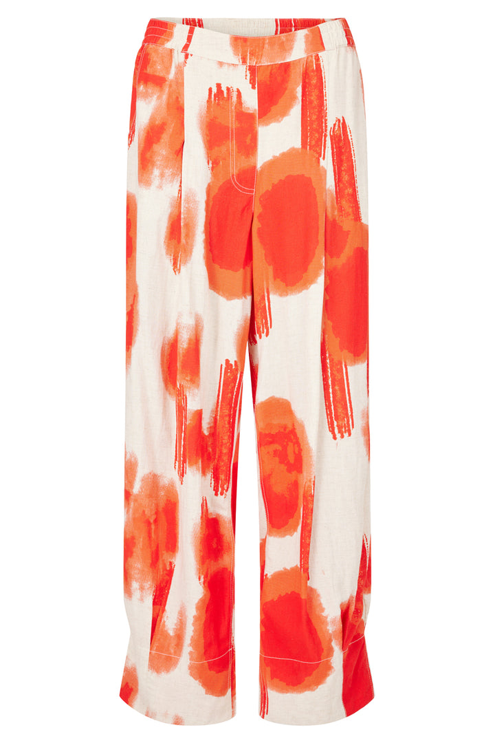 Noen Trousers Wide Leg Orange Print 81417 81229 33 - Experience Boutique