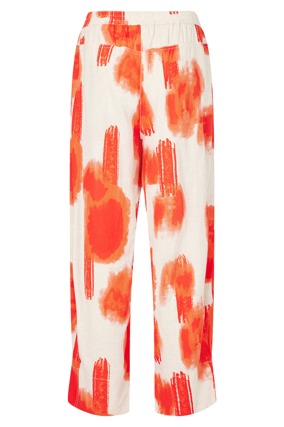 Noen Trousers Wide Leg Orange Print 81417 81229 33 - Experience Boutique