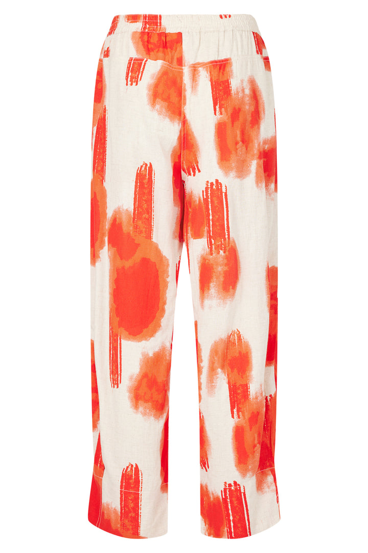 Noen Trousers Wide Leg Orange Print 81417 81229 33 - Experience Boutique