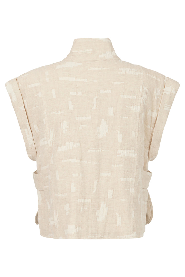 Noen Waistcoat Beige Textured Pattern 89604 81218 13