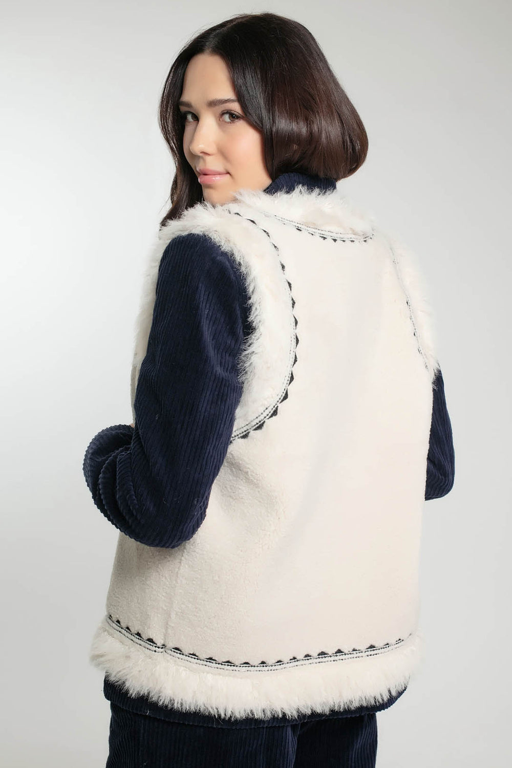 Nooki Dannika Cream Embroidered Gilet - Experience Boutique