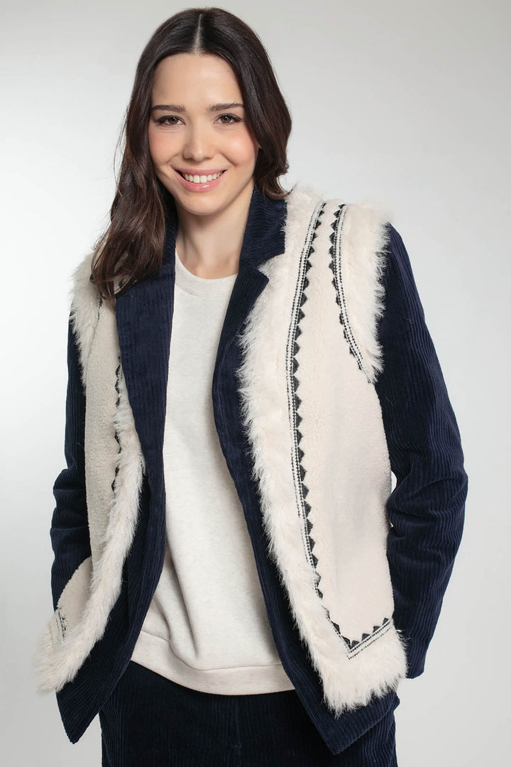 Nooki Dannika Cream Embroidered Gilet - Experience Boutique