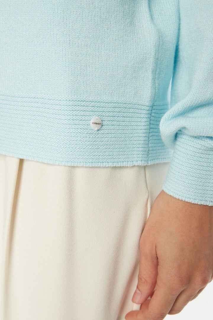 Olsen 11000585 Satin Blue Knited Jumper