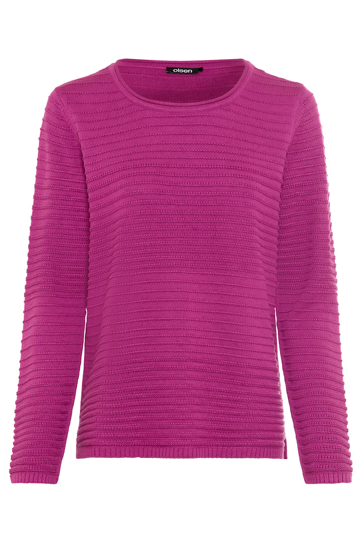 Olsen 11000587 Sweet Orchid Pink Intricate Knit Jumper