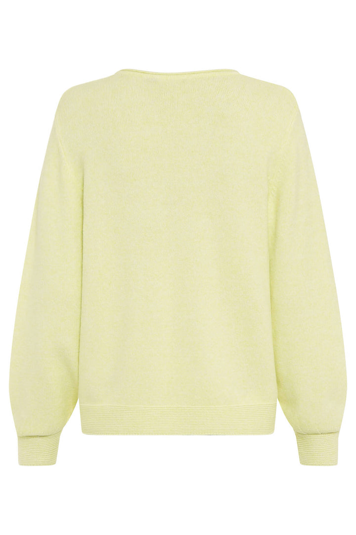 Olsen 11003518 Starfruit Green Curl Neck Jumper - Experience Boutique