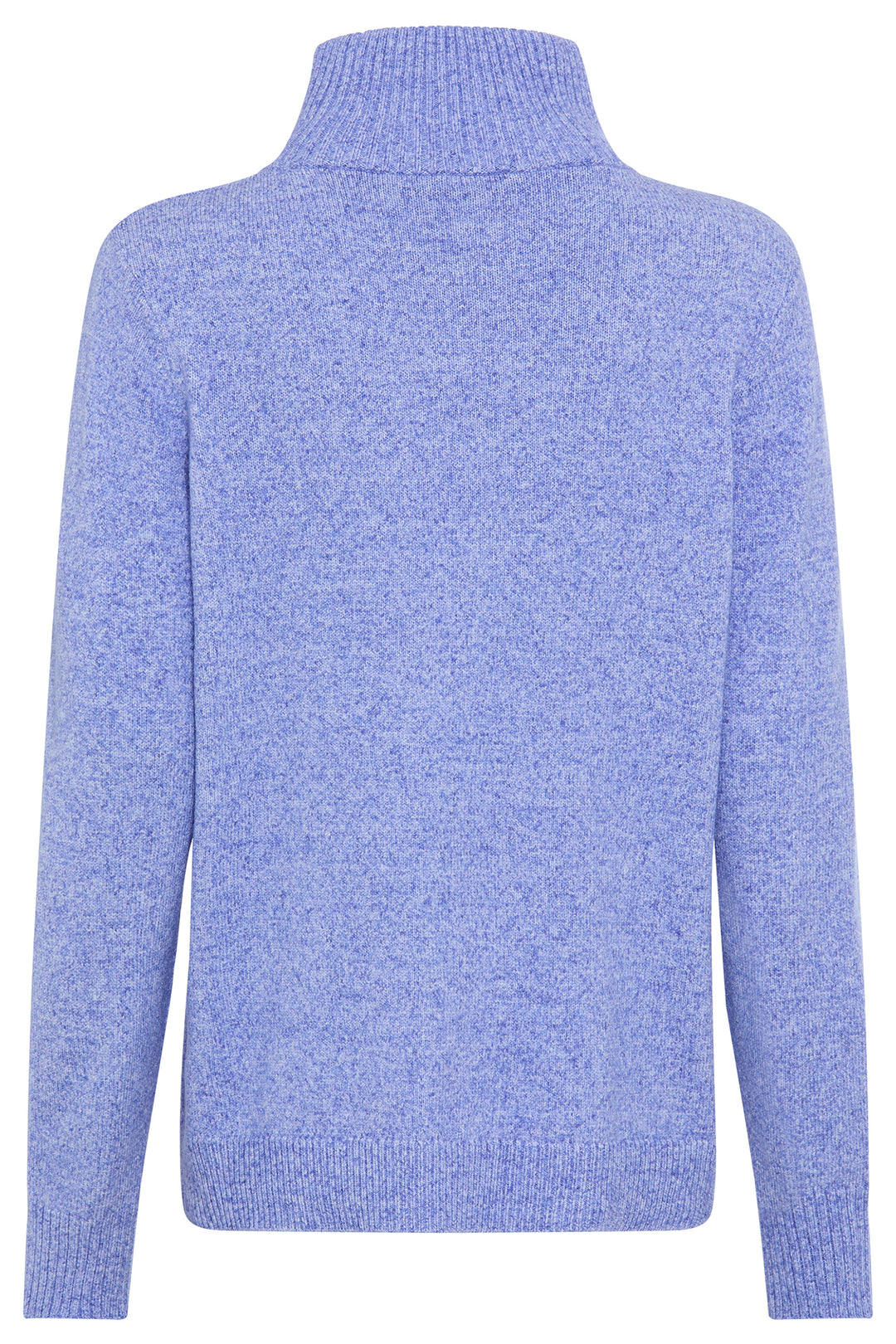 Olsen 11003938 Cobalt Blue Melange Cable Knit Zip Neck Jumper