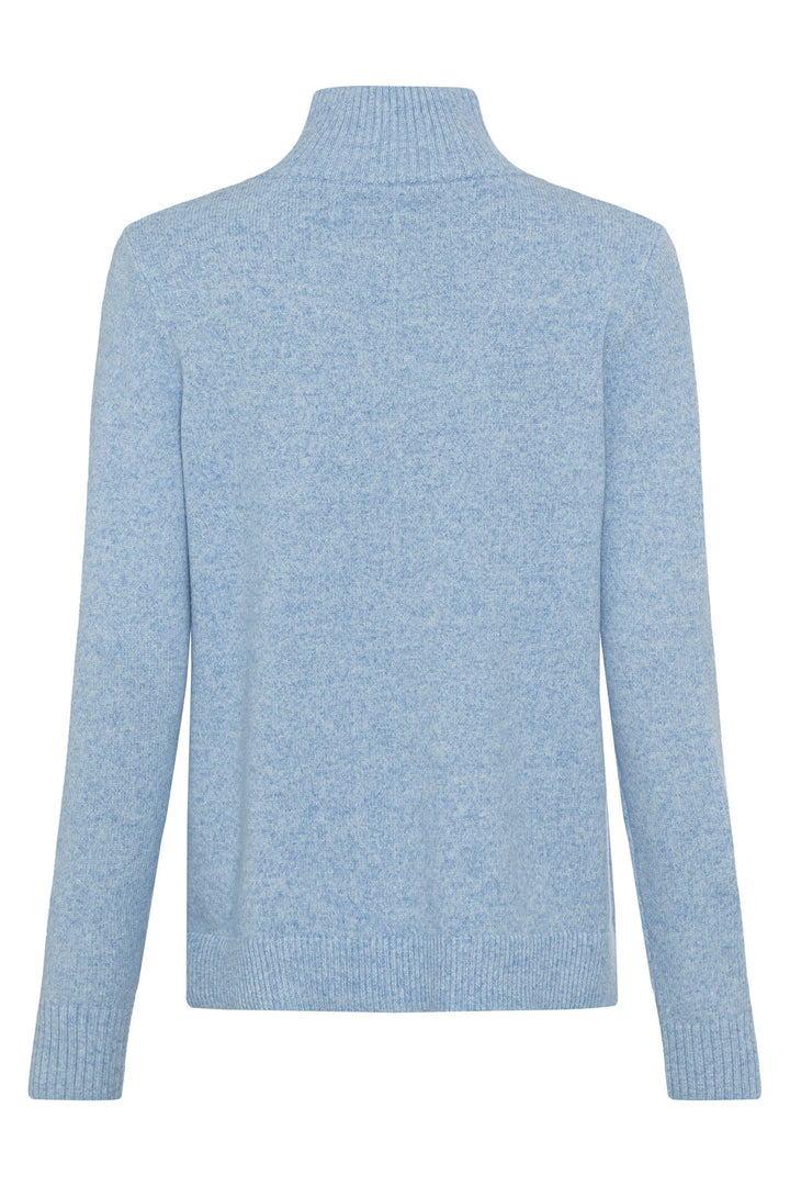 Olsen 11003938 Sterling Blue Zip Neck Jumper - Experience Boutique