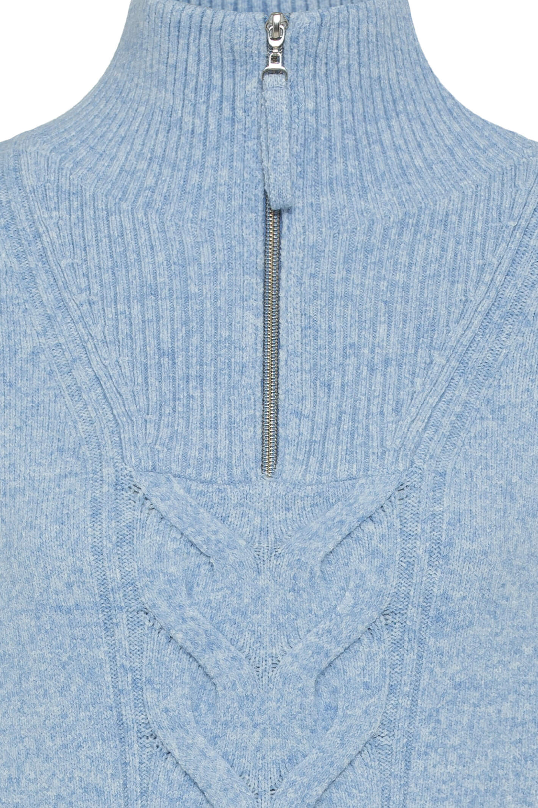 Olsen 11003938 Sterling Blue Zip Neck Jumper - Experience Boutique