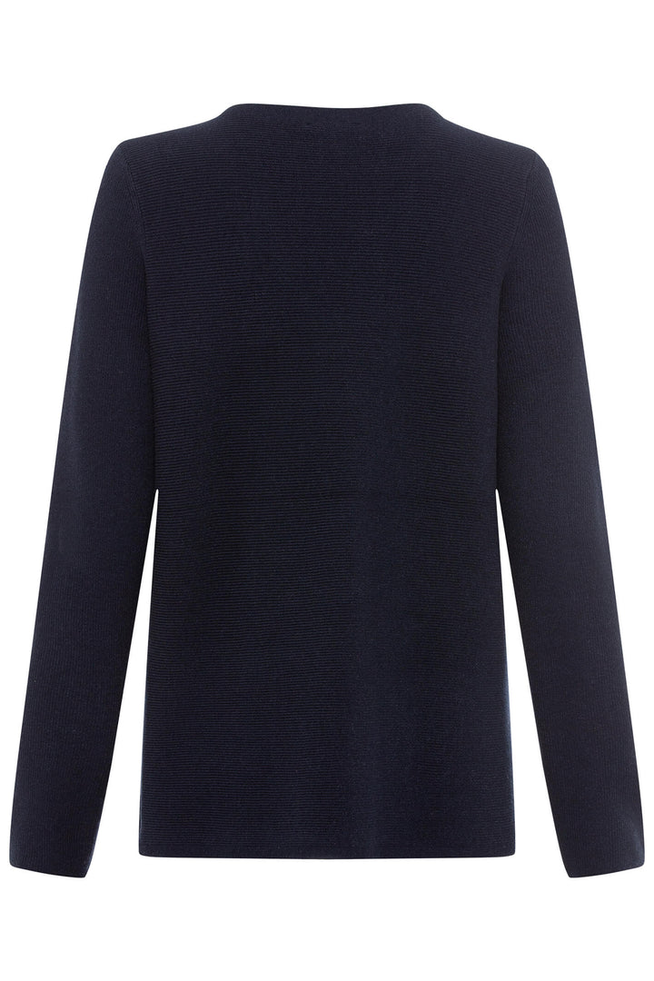 Olsen 11004089 Navy Ink Blue Slash Neck Jumper - Experience Boutique