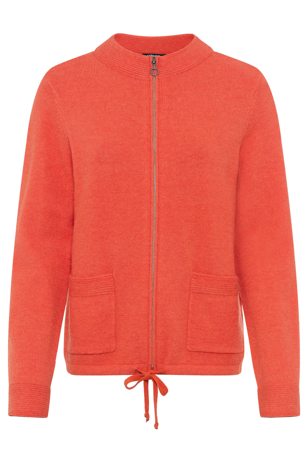Olsen 11004106 Spiced Orange Zip Front Cardigan - Experience Boutique