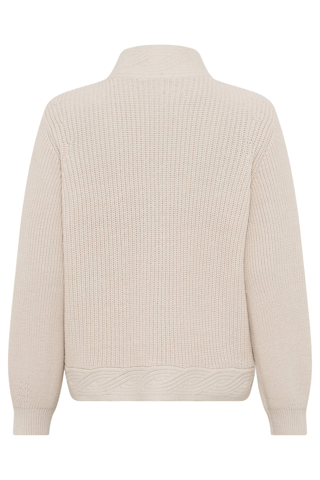 Olsen 11004113 Cream Padded Front Knitted Cardigan Jacket - Experience Boutique