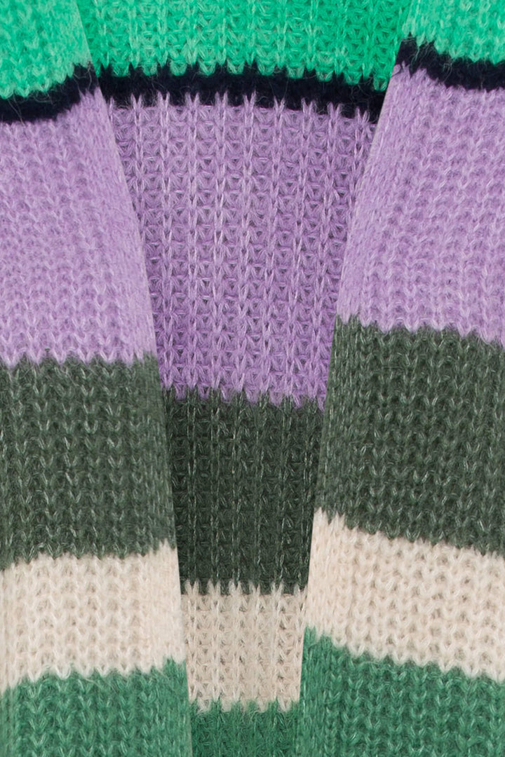 Olsen 11004128 Laurel Green Striped Cardigan - Experience Boutique