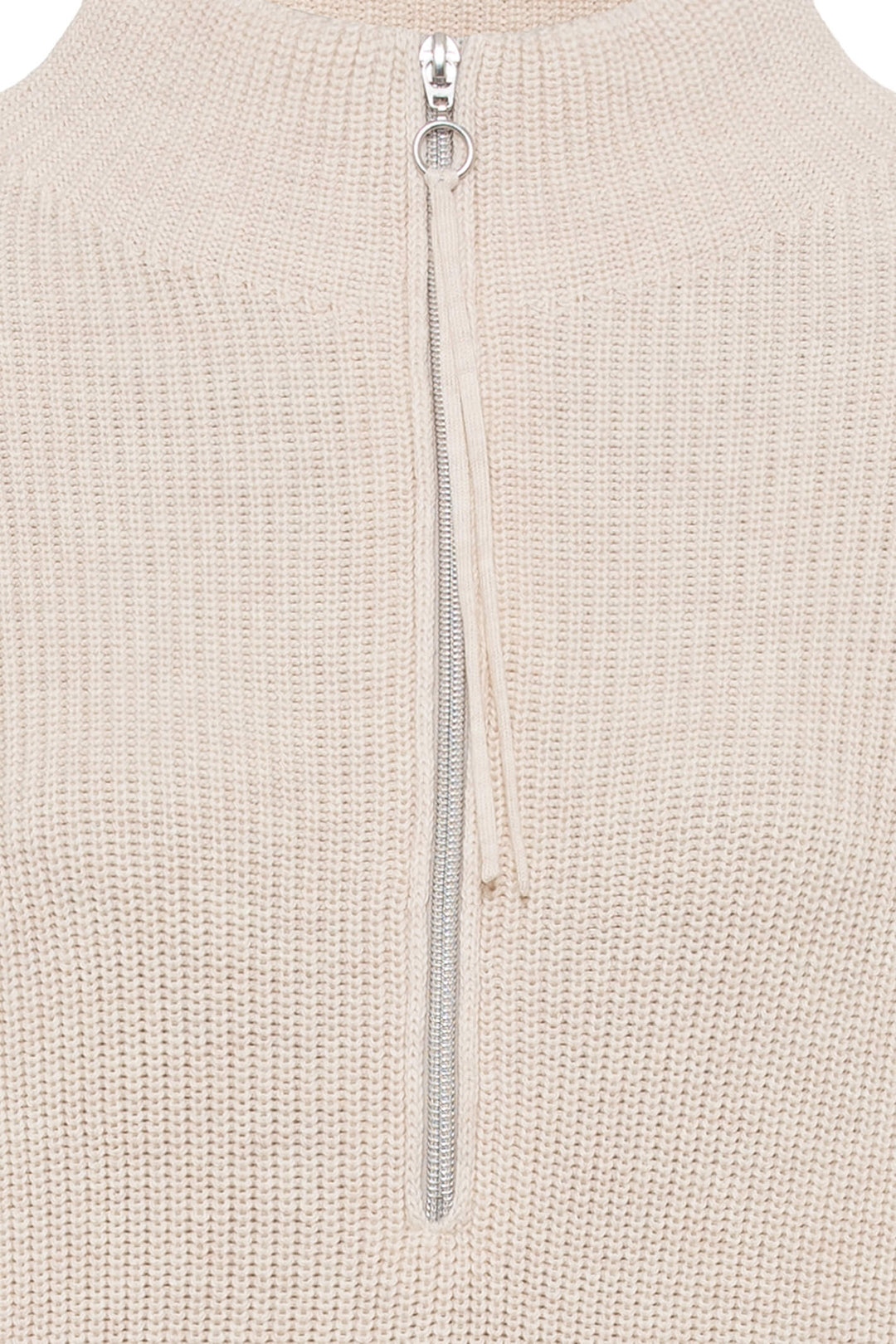 Olsen 11004140 Cream Zip Neck Jumper - Experience Boutique