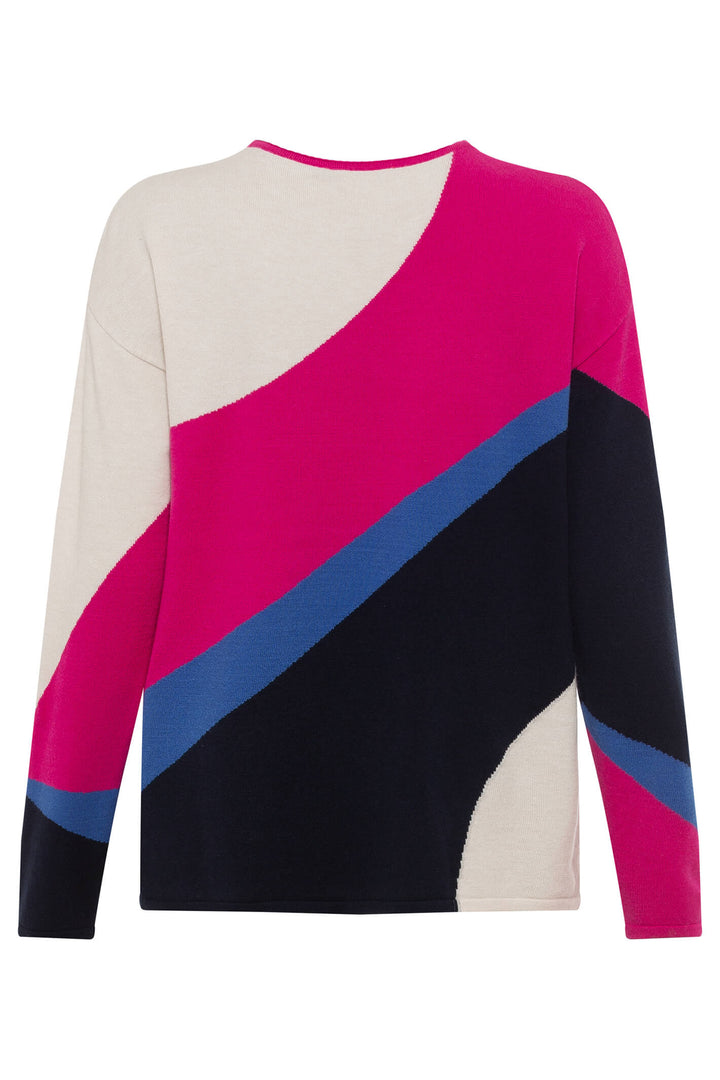 Olsen 11004143 Vivid Pink Marbled Knit Jumper - Experience Boutique