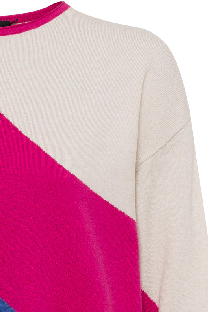 Olsen 11004143 Vivid Pink Marbled Knit Jumper - Experience Boutique