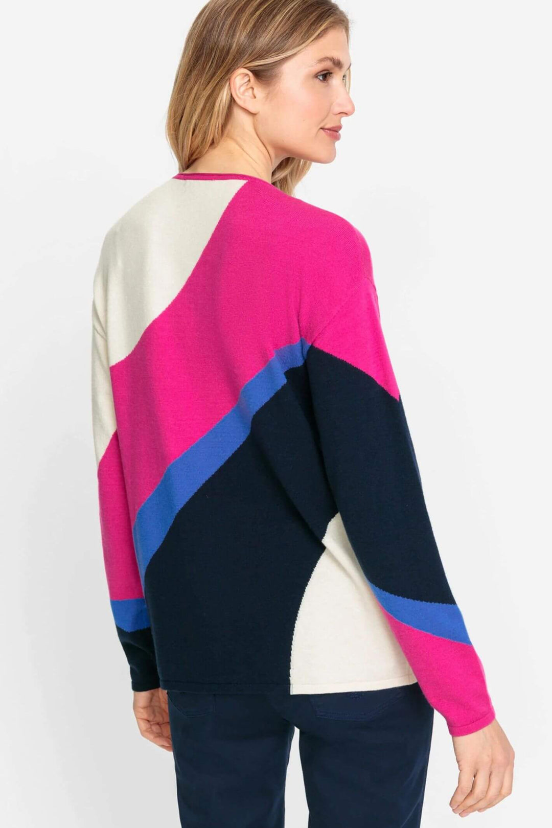 Olsen 11004143 Vivid Pink Marbled Knit Jumper