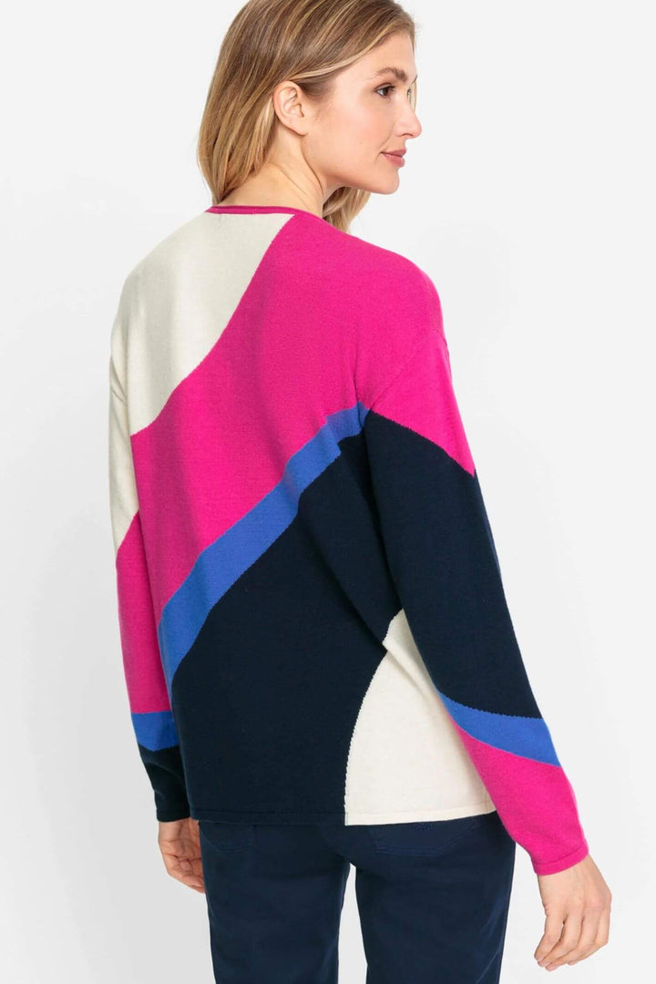 Olsen 11004143 Vivid Pink Marbled Knit Jumper